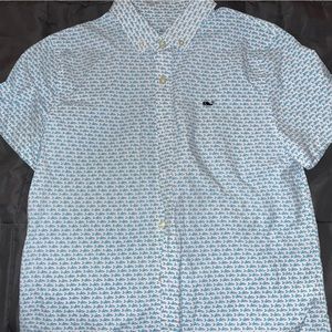 Vineyard Vines Boys - Size M Short Sleeve Button Down with Sharks